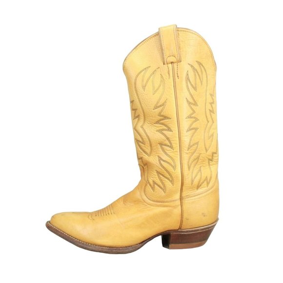 Justin Boots Other - Justin Brown Leather Embroidered Cowboy Western Boots USA Made Size 9 D